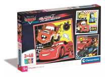Clementoni Puzzle 3x48el Glow Racers. Cars Auta 25309. Clementoni