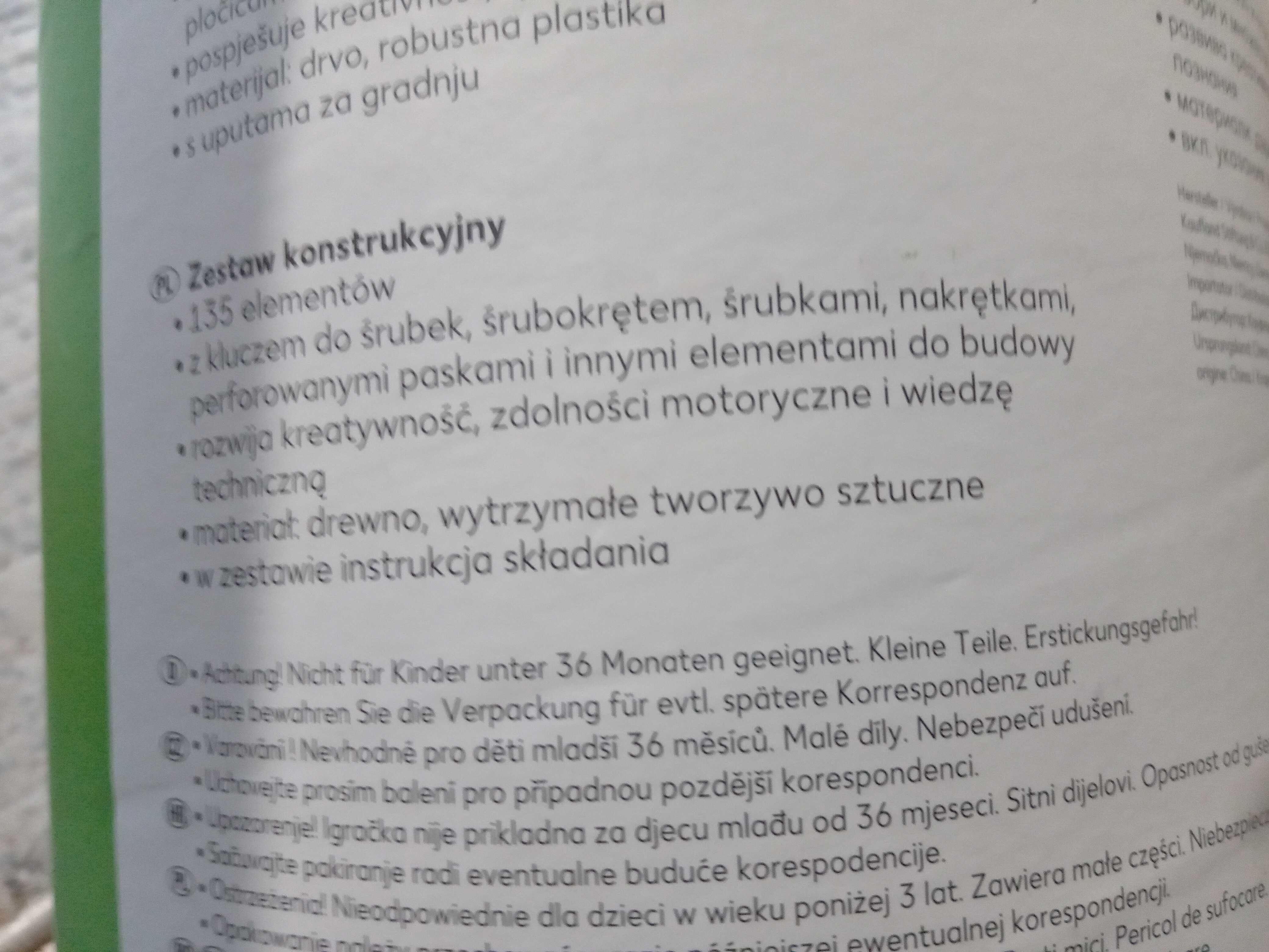 Kidland drewniane klocki śruby konstrukcyjne zestaw konstrukcyjny 135