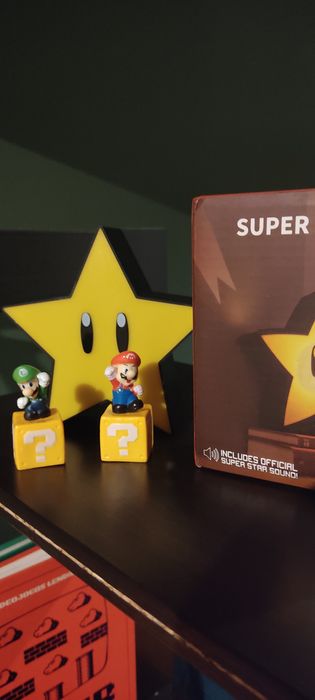 Estrela Super Mario e figuras Super Mario e Luigi