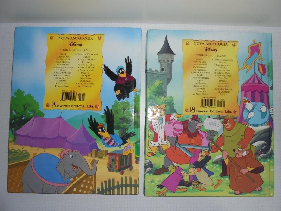 Livros antigos Disney capa dura Dumbo Robin dos Bosques