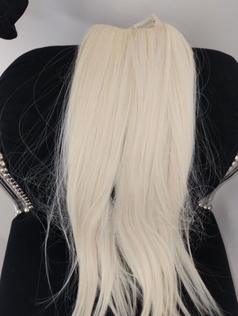 Blond włosy clip in zestaw