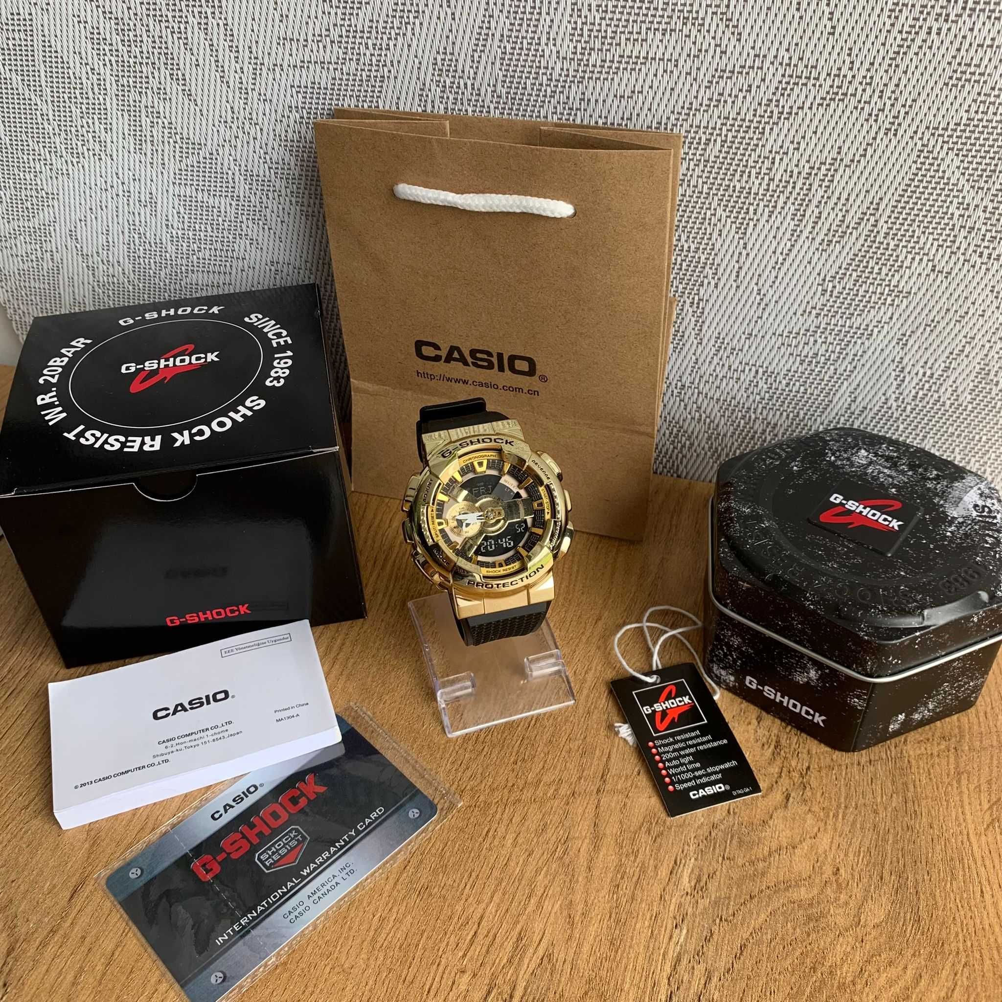 Złoty Zegarek Casio G-Shock GM-110 Złoty Czarny Cyfrowy