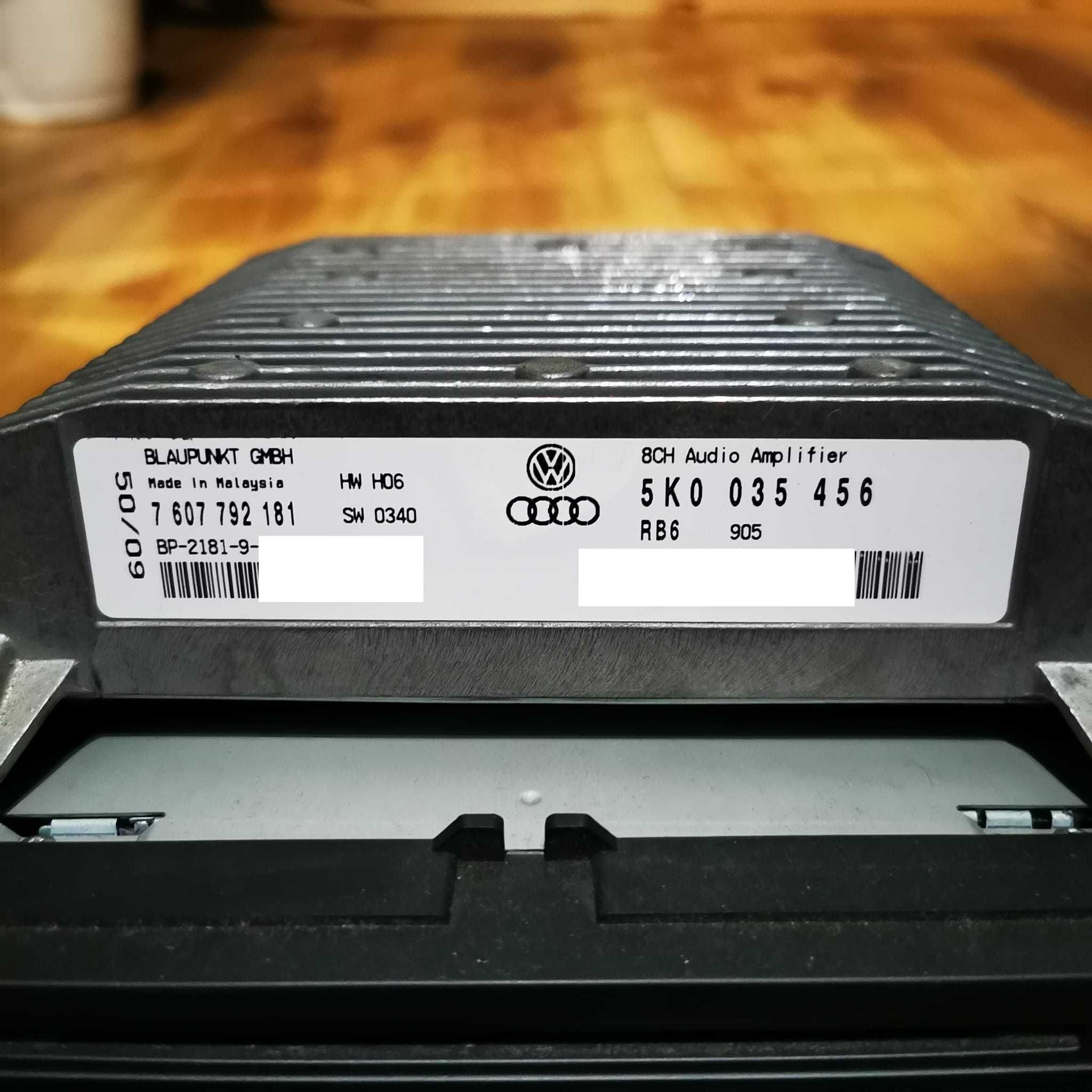 VW Tiguan 10r zestaw DYNAUDIO RNS510 głośniki wzmacniacz boczki komple