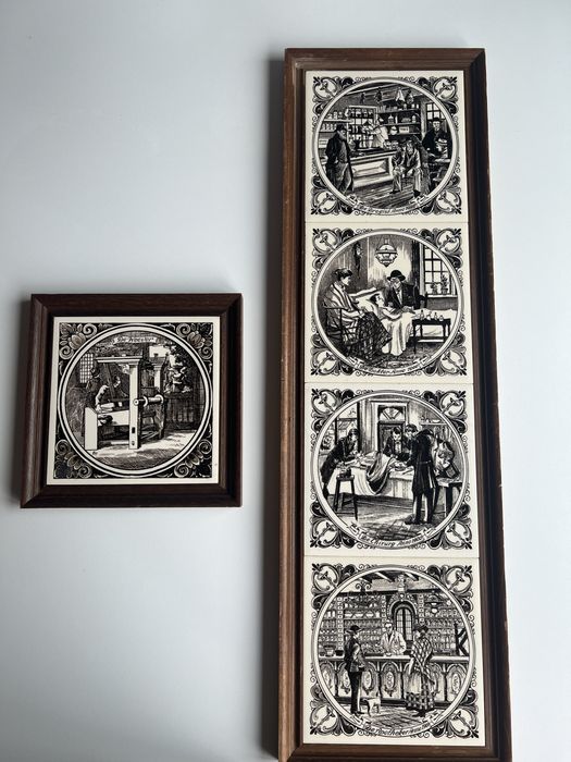 Ceramiczne kafle niemieckie z sygnaturą