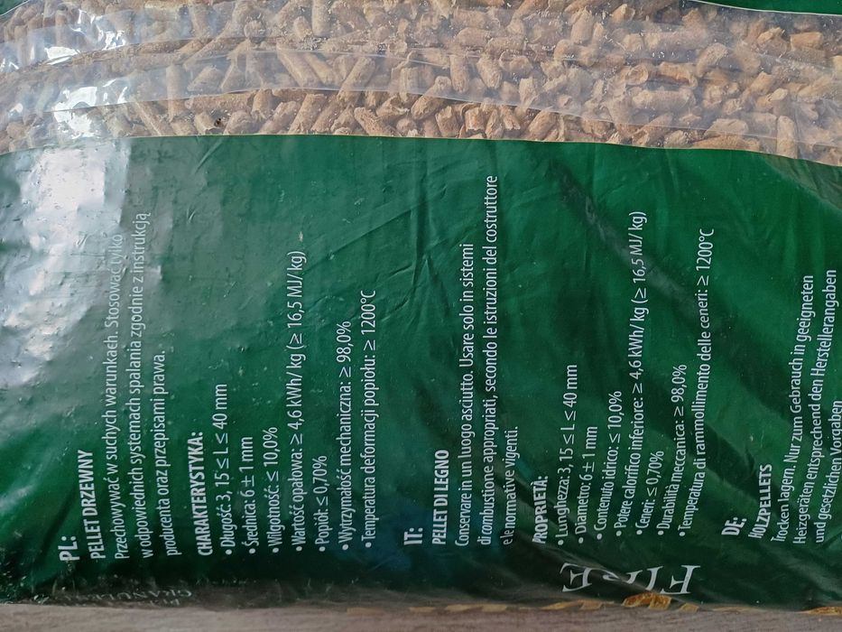 Pellet GOLDEN FIRE 6mm Certyfikowany A1 EN PLUS, 100 % SOSNA! DOSTAWA