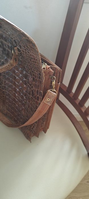 Mala unissex, pele original Crocodilo australiano.