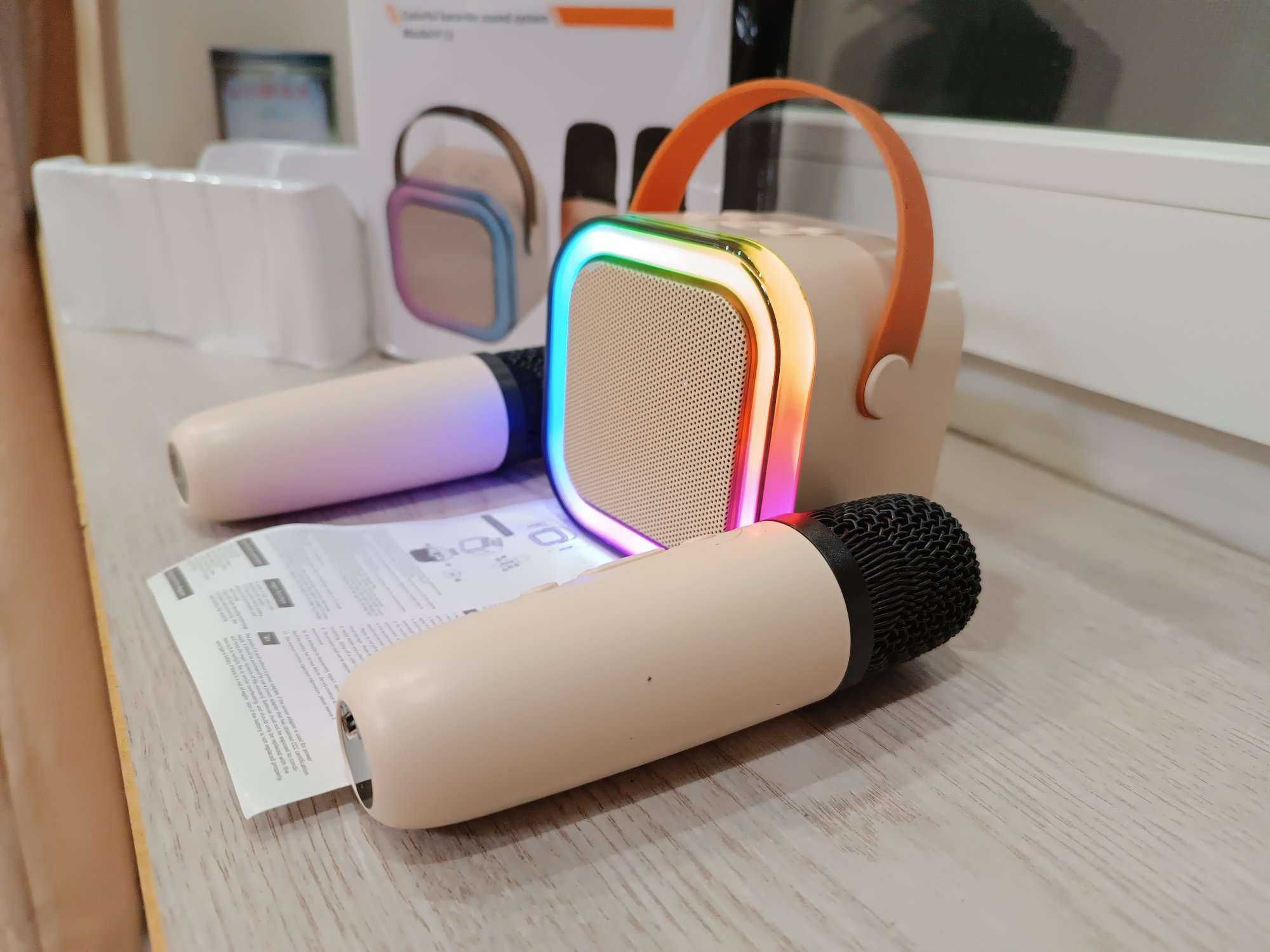 Караоке Бездротова колонка з 2-ма мікрофонами с RGB підсвіткою НОВЕ