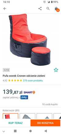 Pufa z podnóżkiem