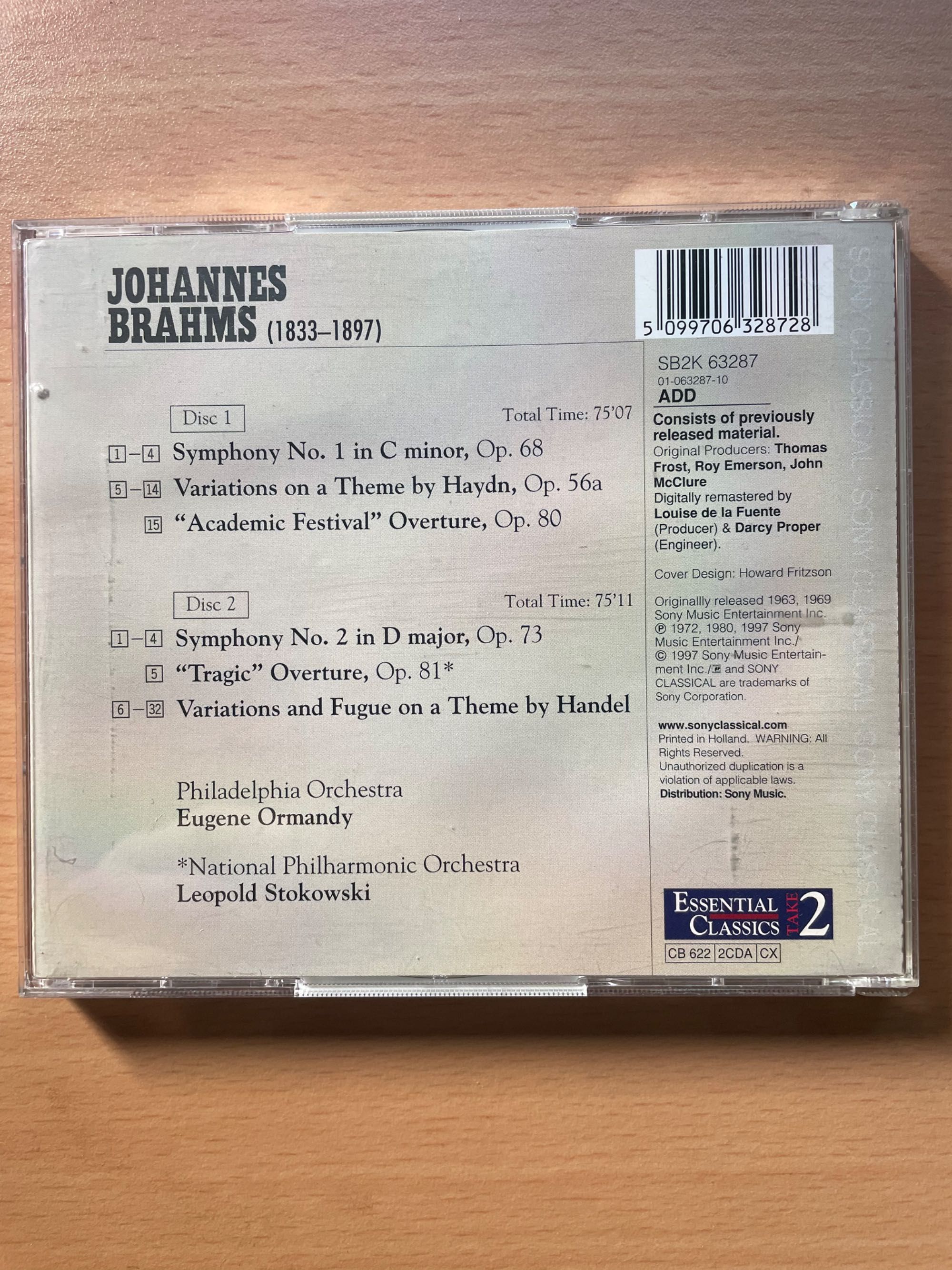 CD duplo: Symphonies 1 & 2 - Overtures & Variations