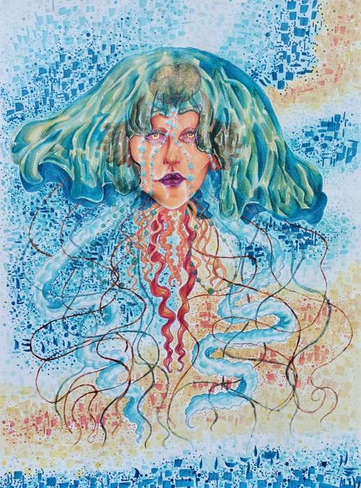 Autorski obraz -ilustracja technika mieszana