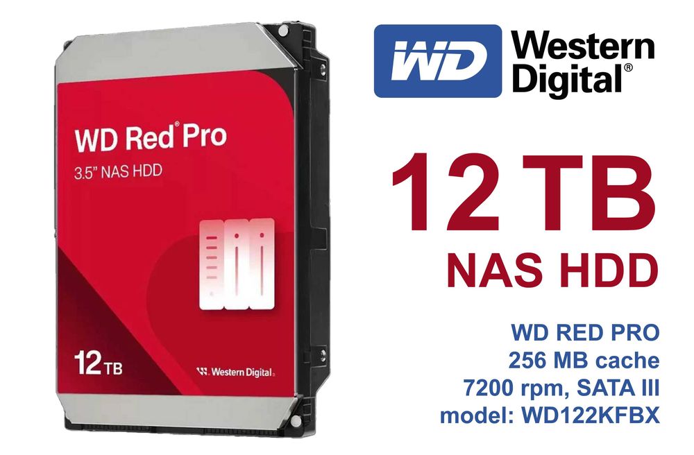 NOWY! Dysk WD Red Pro (NAS) 12TB 3,5" SATA WD122KFBX Gwarancja 5 lat!