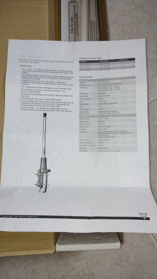 Antena PROCOM 420-470 MHz