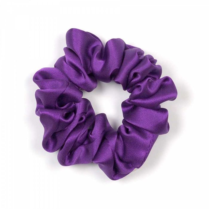 Jedwabna Gumka do Włosów Fioletowa Scrunchie