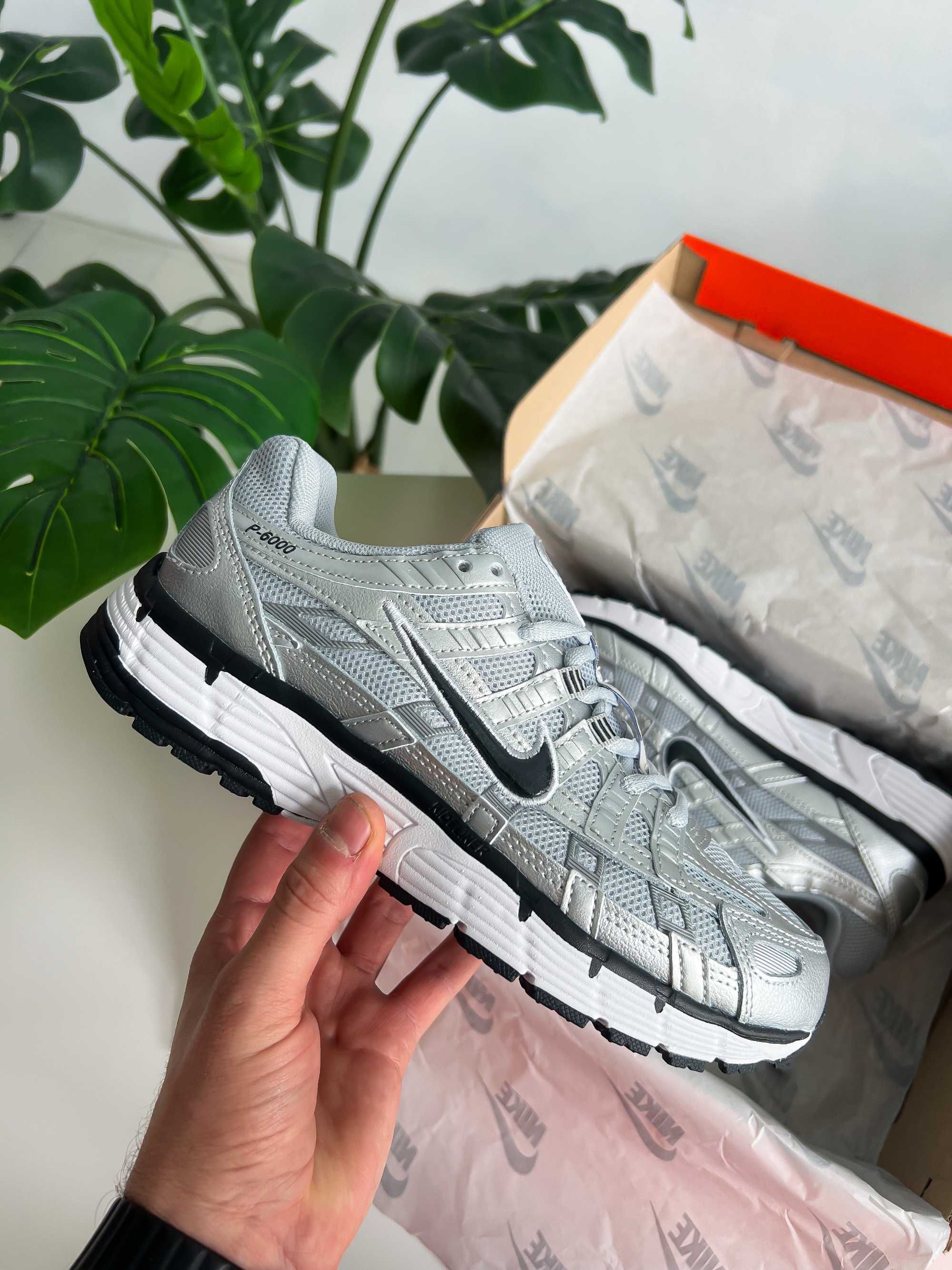 ЗНИЖКА! 41 (26см) Nike P-6000 Metallic Silver сірі найки кроси бігові