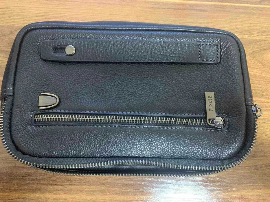 Барсетка/ клатч мужской черный кожаный