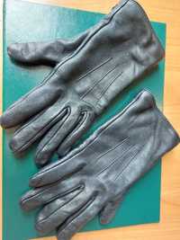 damskie czarne skórzane rękawiczki marki napo gloves rozmiar m + coś