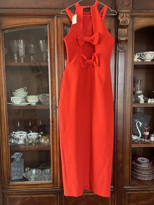Красное новое платье с бантами в стиле Magda Butrum