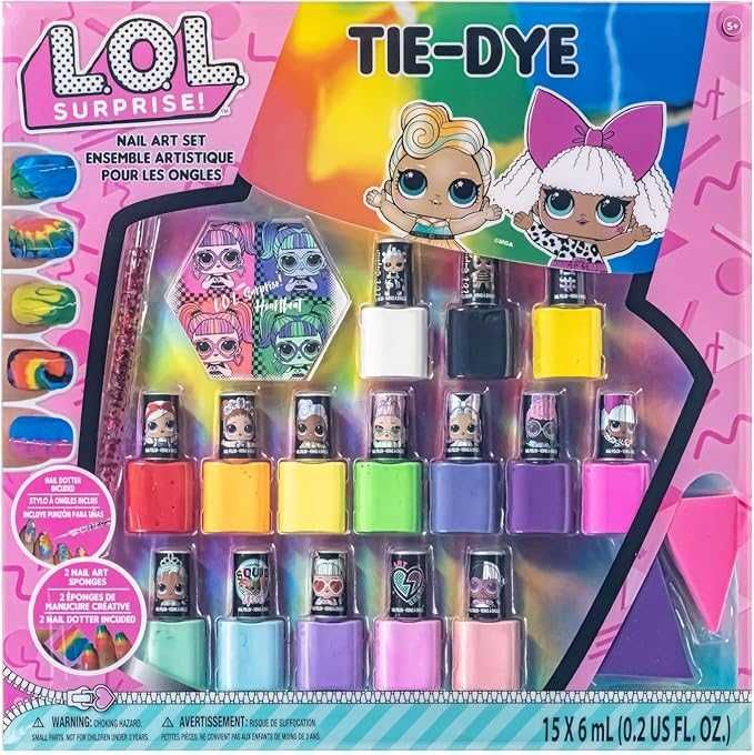 Набір лаків для нігтів LOL Surprise Girl Tie-Dye із 19 предметів.