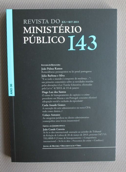 Revistas de 2015 do Ministério Público n.º 141, 142, 143 e 144