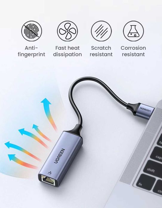 Сетевая карта UGREEN 3.0 USB Ethernett 1000 Мбит/с 5 Гбит/с