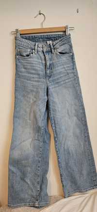 jeansy h&m wide leg high waist