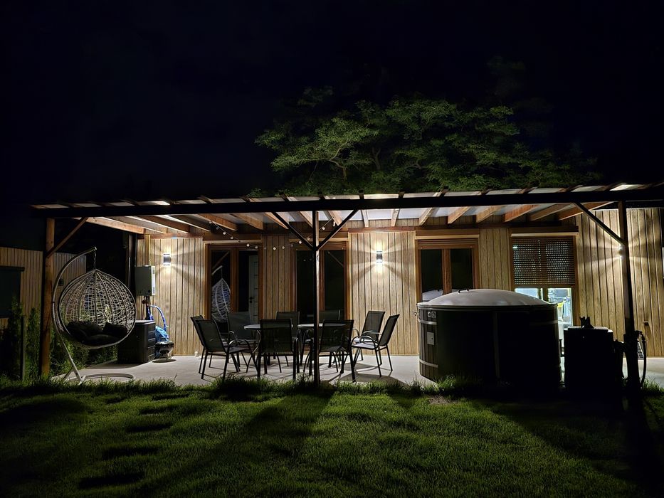 Domek wynajem z sauna jacuzzi ogniskiem najczystsze jezioro Polski