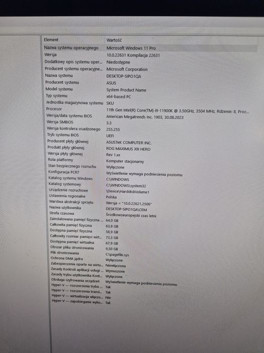 Komputer Rtx 3090ti i9 64GB W11