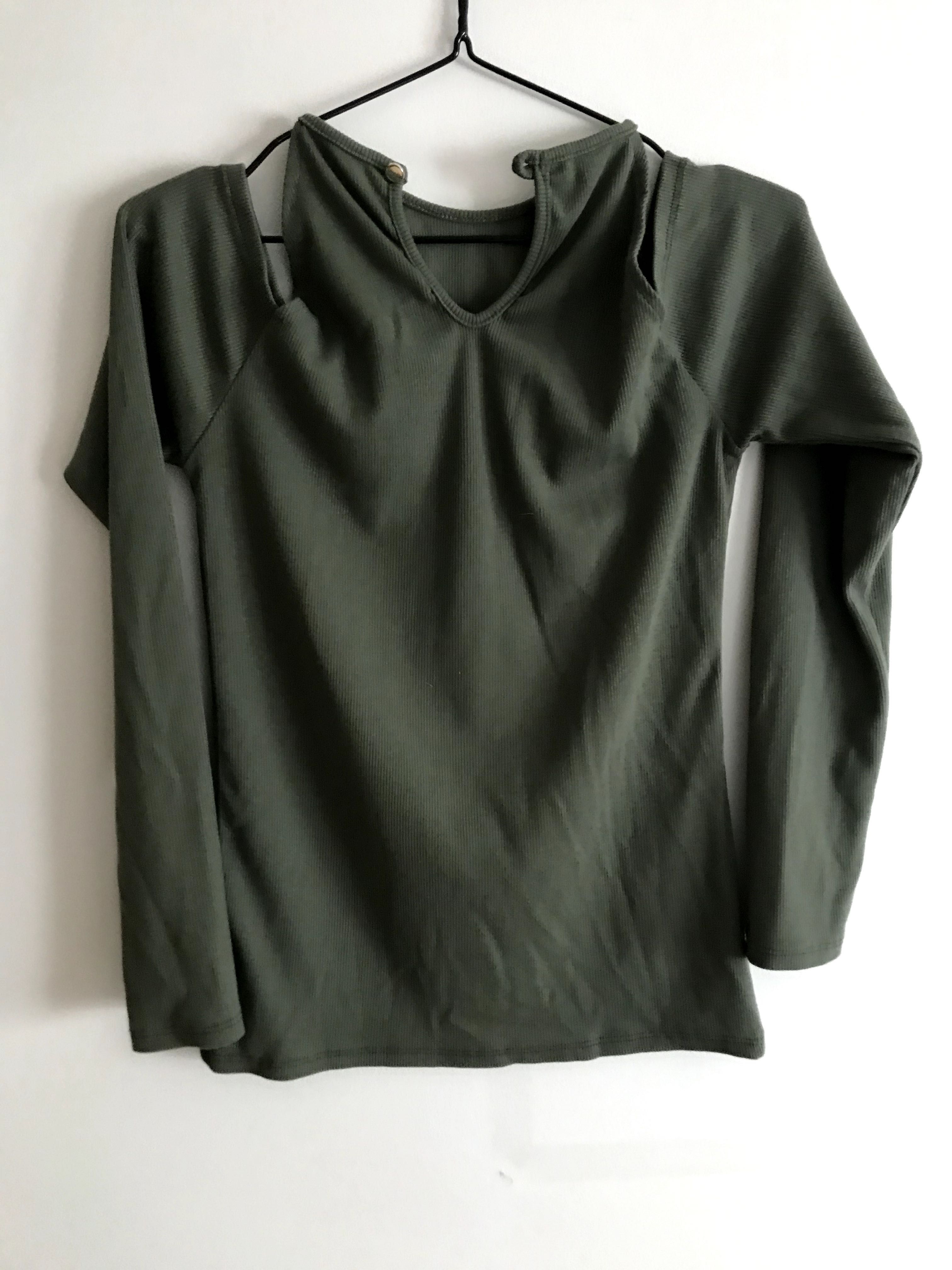 Camisola de manga comprida verde