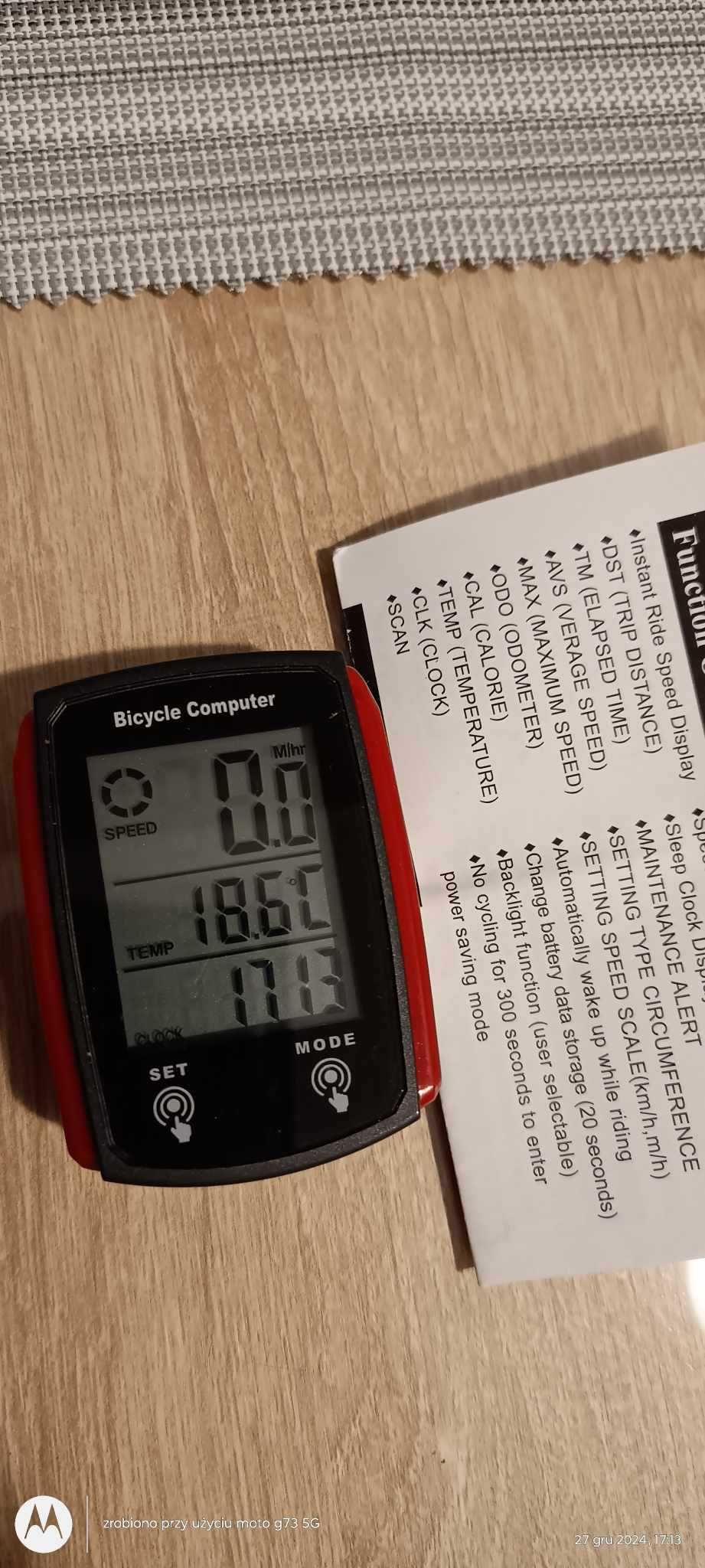 Komputer , Licznik rowerowy - podświetlany , wodoodporny - nowy