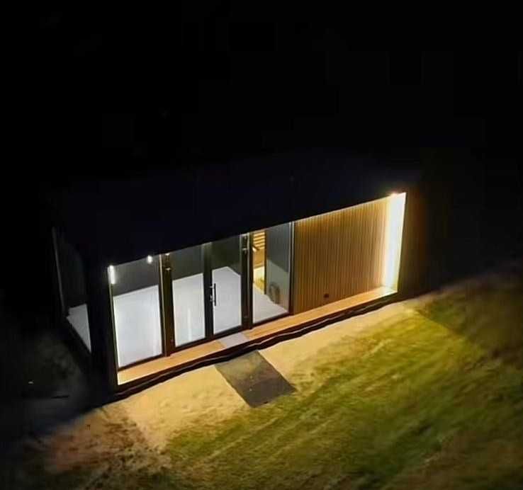 SAUNA ogrodowa PREMIUM 3 x 7m Nowoczesna WIFI LED Harvia Panorama
