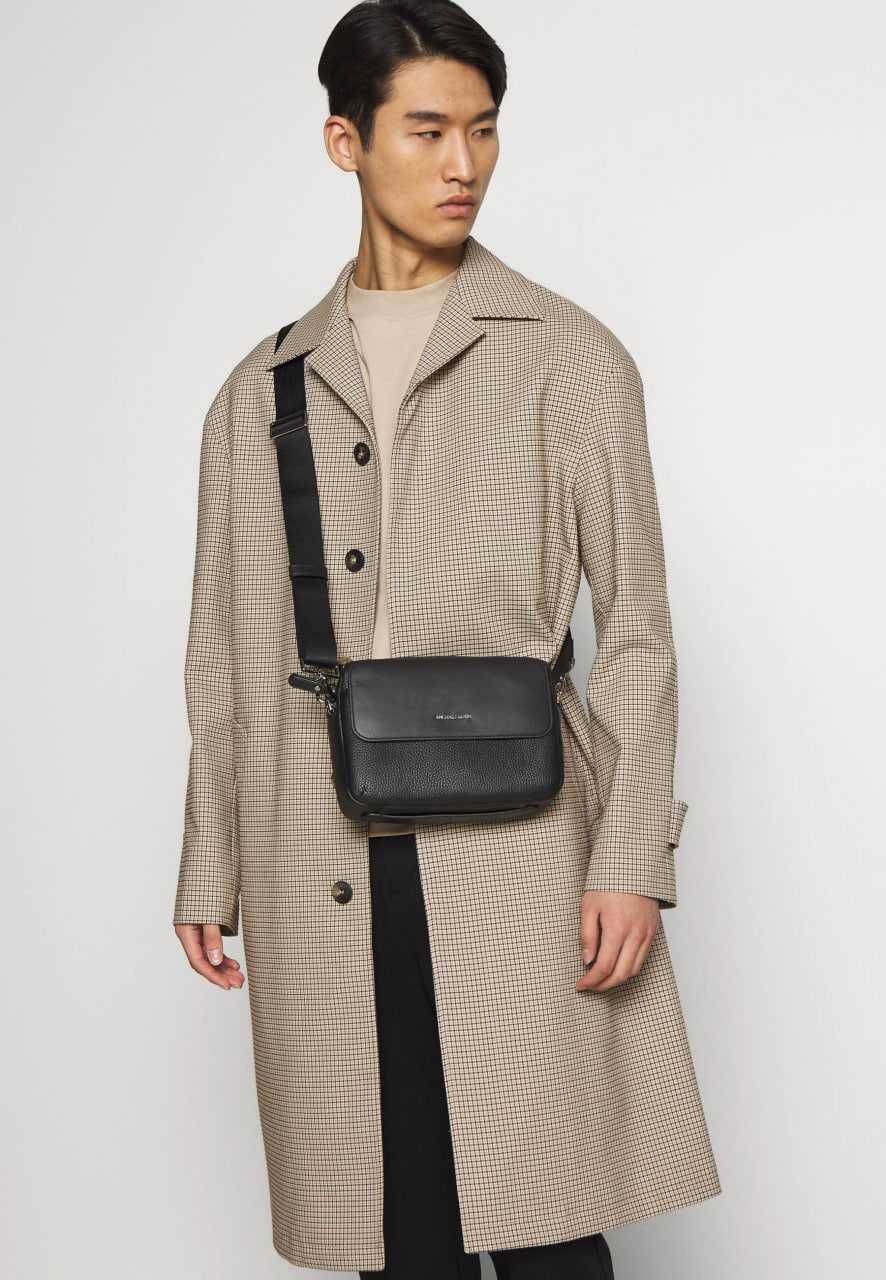 100% ОРИГІНАЛ Michael Kors шкіра 100% crossbody чоловіча сумка чорна