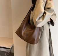 Сумка женская через плечо сумка тоут карамельный коричневый цвет
