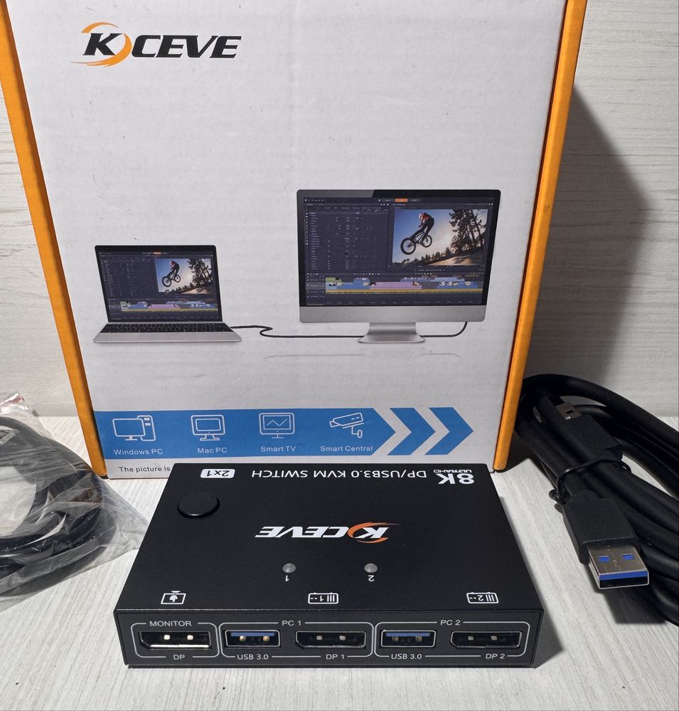 **KCEVE 8K  przełącznik KVM USB 3.0  - Stówka Grudziądz**
