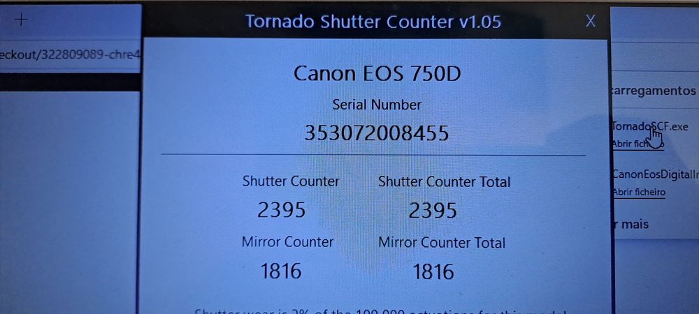 Canon 750d praticamente nova Shutter 2395