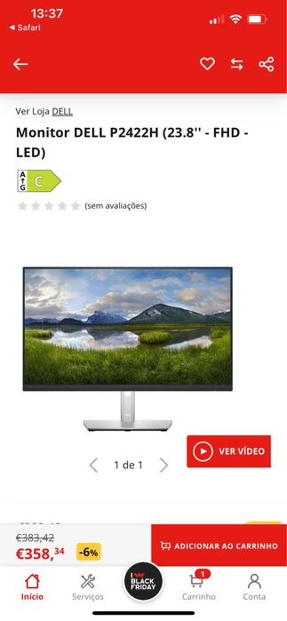 DELL P2422H 24” Full HD Monitor – Excellent Condition