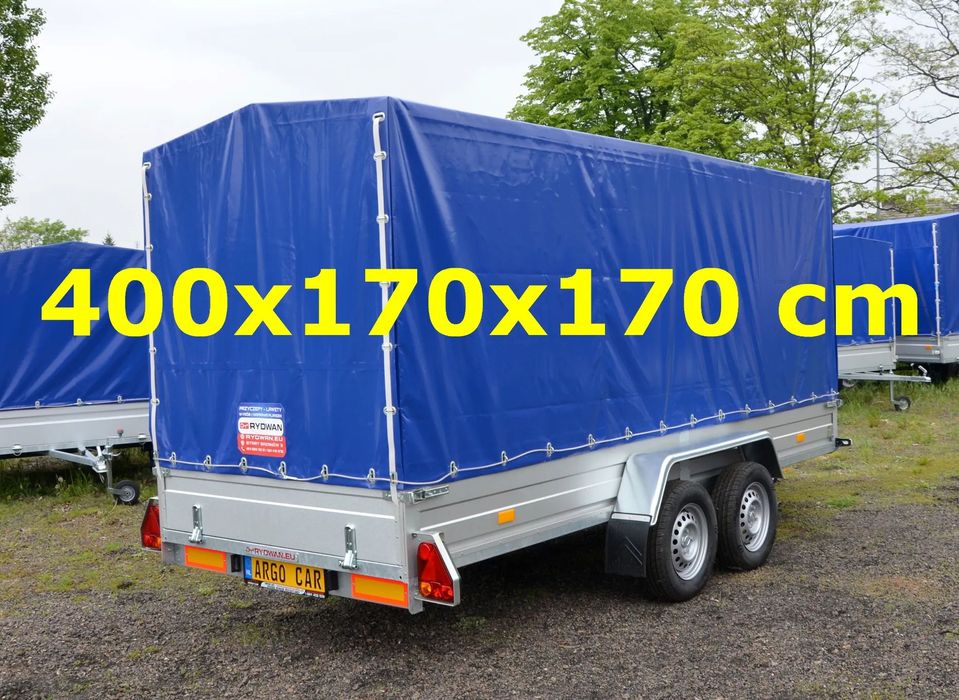 Rydwan przyczepa dwuosiowa, dwie osie, przyczepka, tandem na kat. „B”,  400x170x170 cm, spawana rama z profili zamkniętych, RATY!