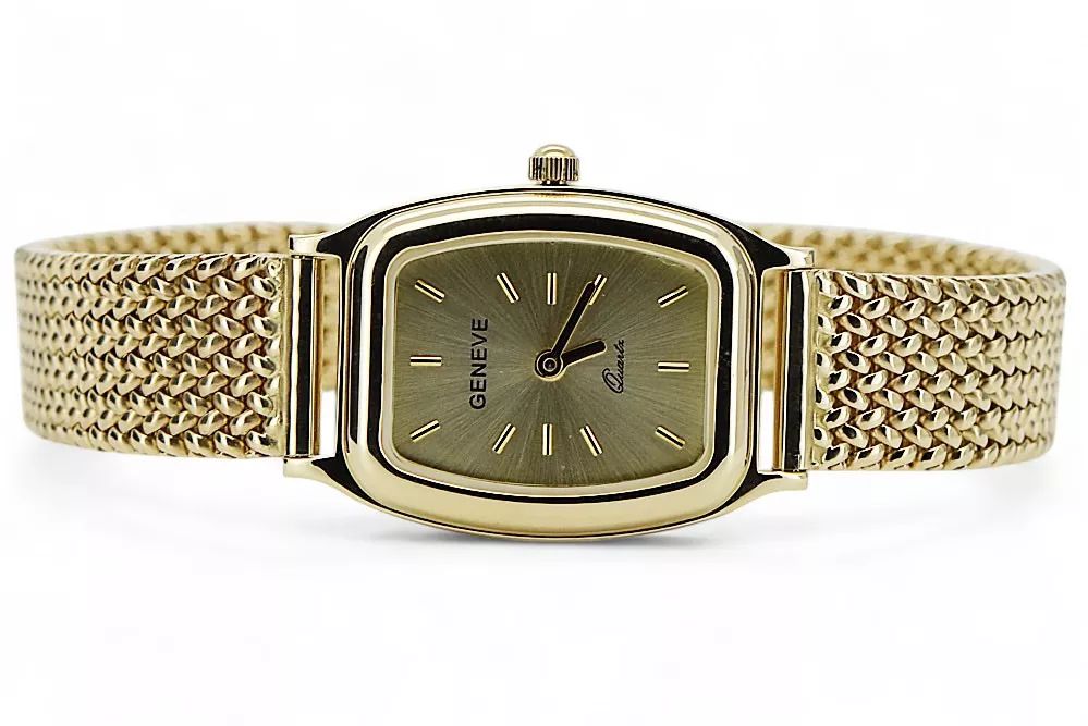 Złoty zegarek z bransoletą damską 14k Geneve lw042y&lbw003y Poznań