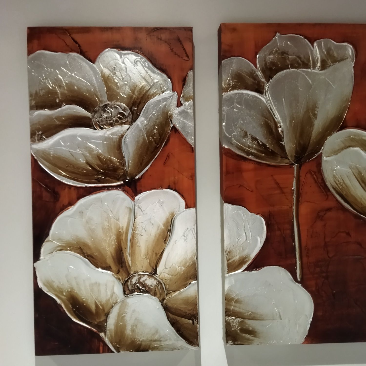 Quadros flor com relevo