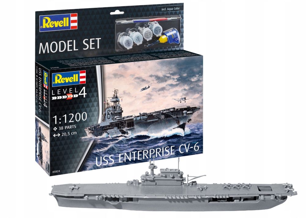 Model do sklejania Revell 65824 USS Enterprise CV-6 - Model Set