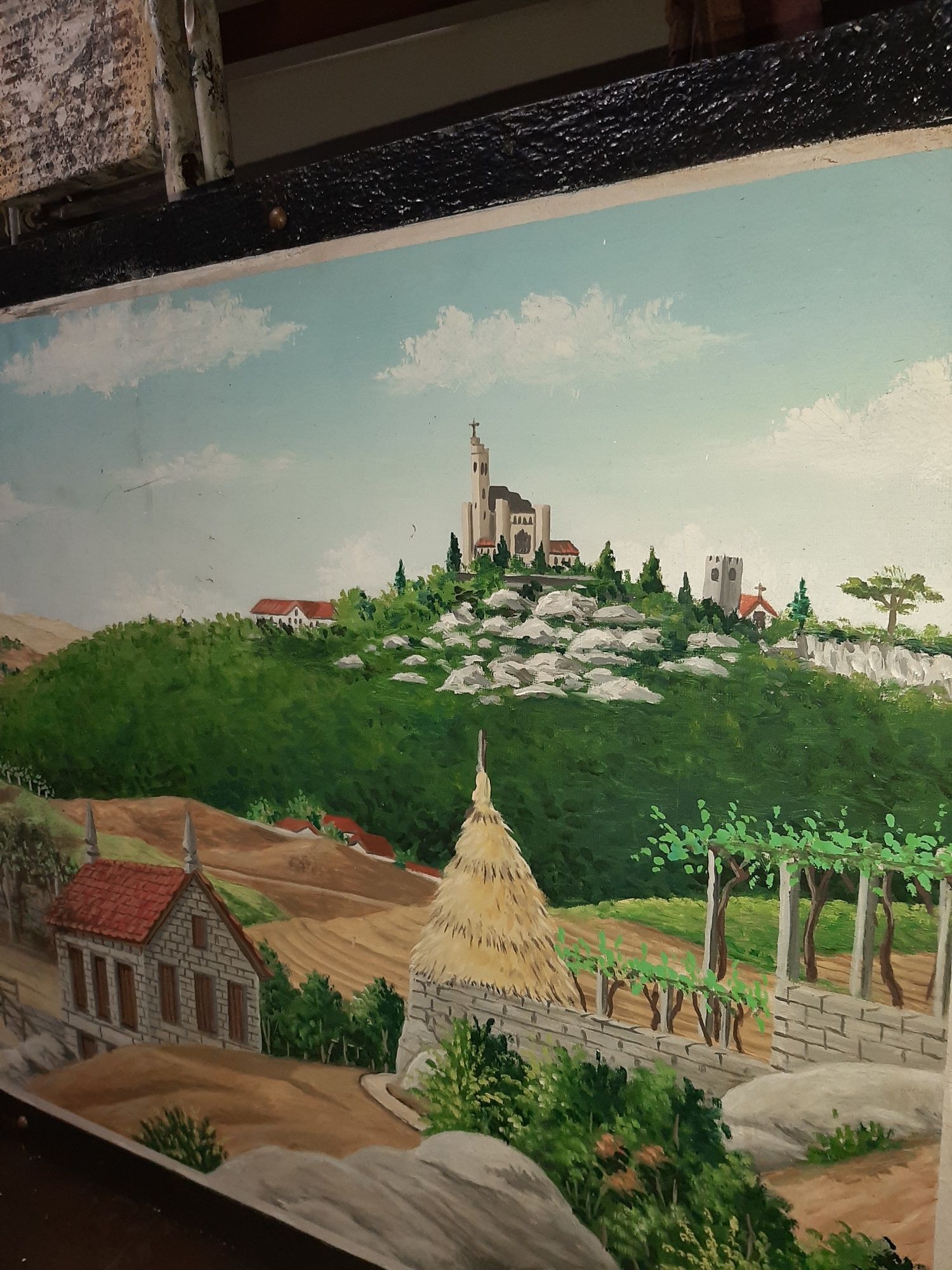 Grande Obra Óleo Sobre Platex da Igreja da Penha em Guimarães