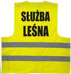 kamizelka odblaskowa, kamizelka z nadrukiem, służba leśna