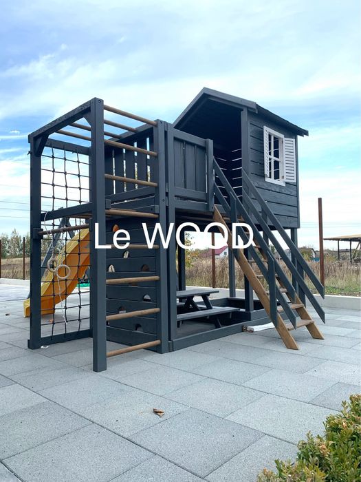 Майданчик дитячий. Комплекс. Будиночок. Гірка. Гойдалка. Столик.
