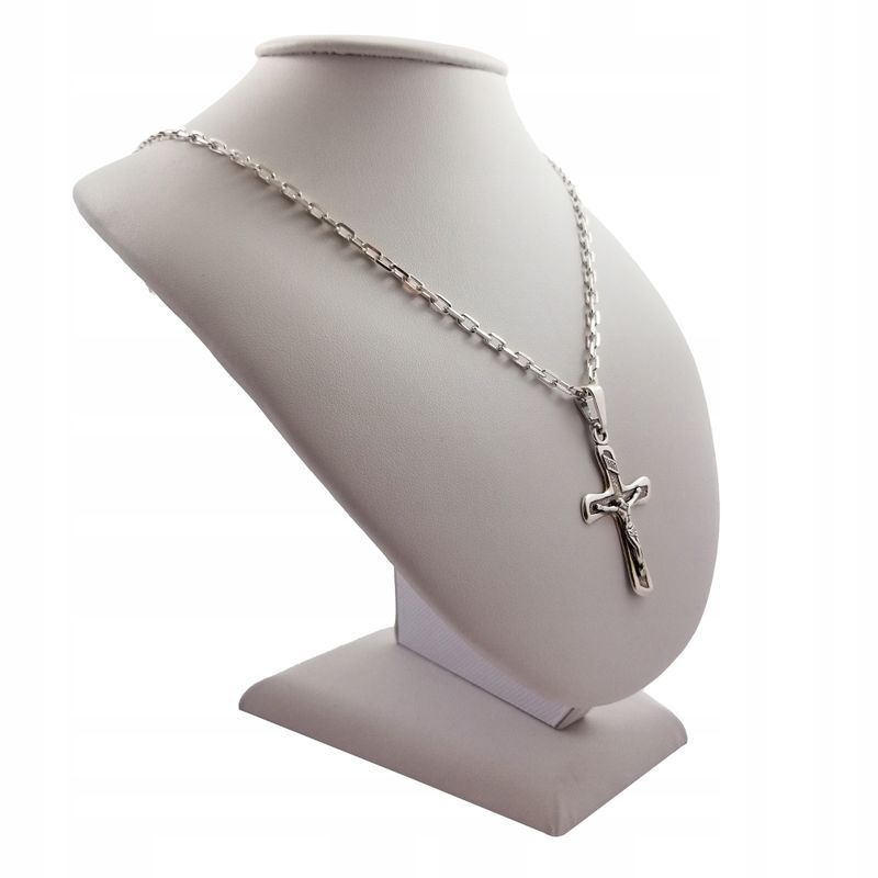 Elegancki Srebrny Łańcuszek + Zawieszka Krzyżyk Pr 925 + Grawer Dla Ch