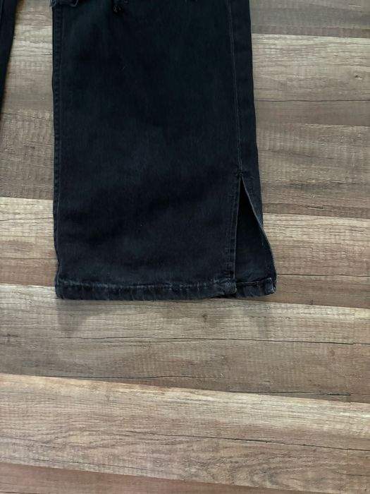 Czarne jeansy H&M wysoki stan szeroka nogawka 134cm