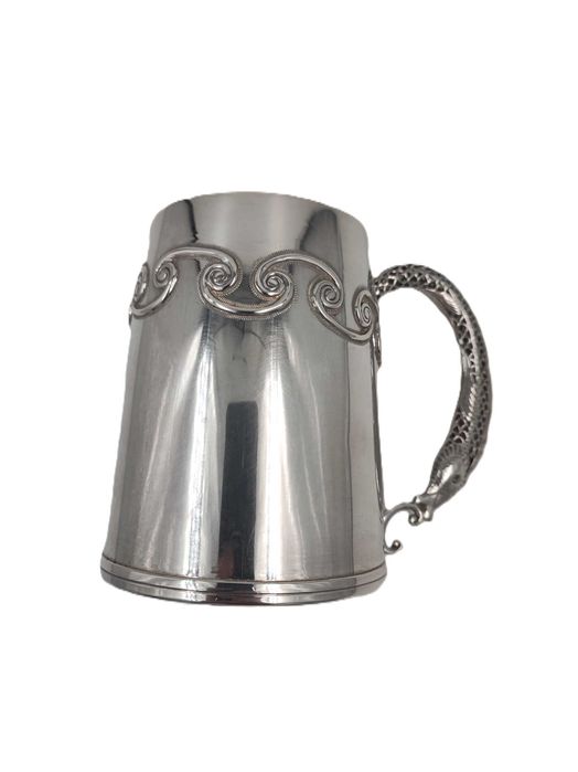 (э зелена ручка емаль) Кухоль зі срібла "Рибка", 550 мл; вир-ник ХЮЗ,