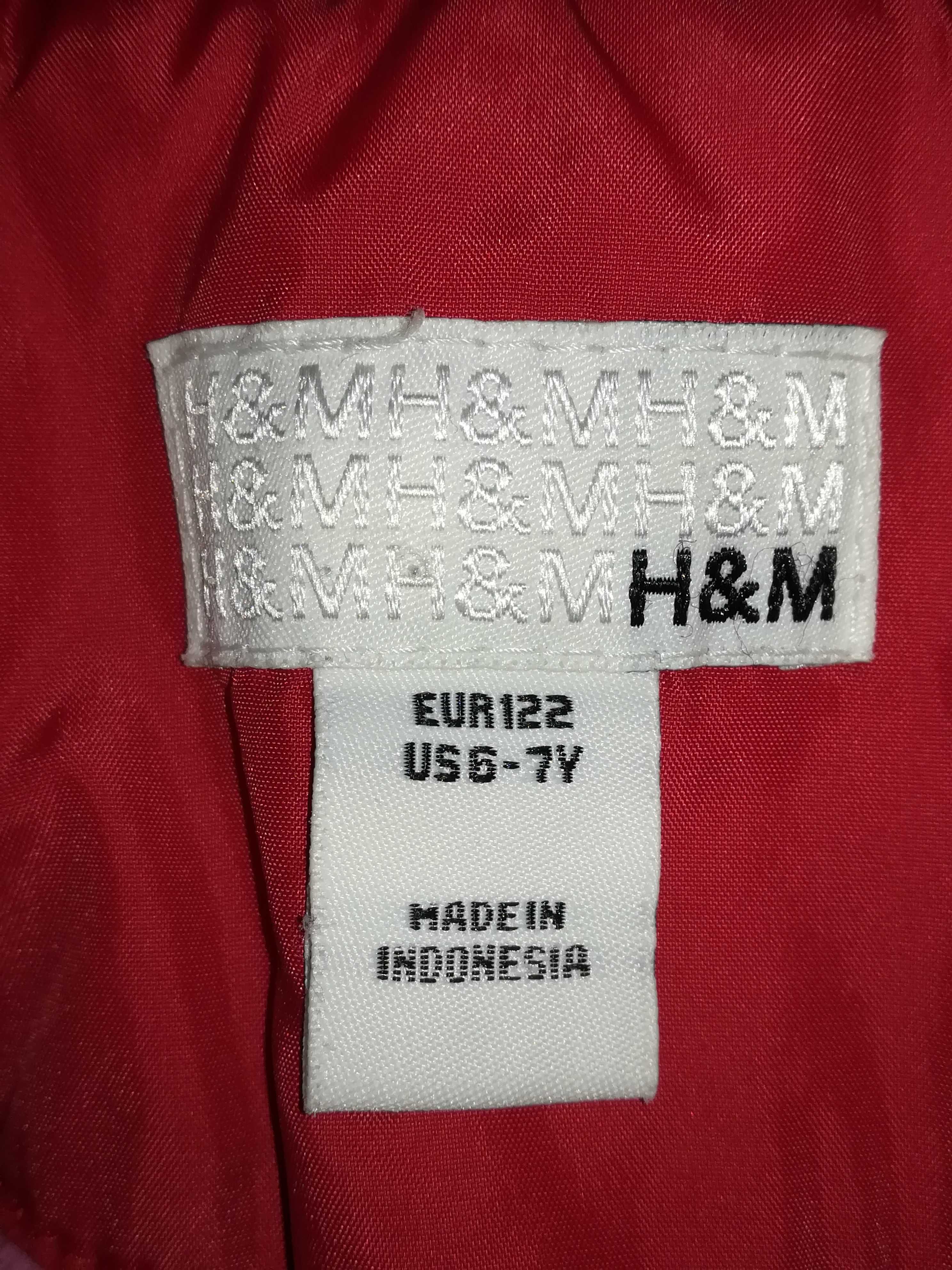 122 Czerwony bezrękawnik kurtka kamizelka H&M 6/7 lat