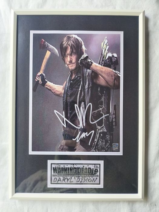 Moldura Série The Walking Dead Daryl Dixon com Autógrafo (A4)