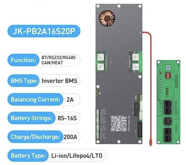 V19 JK BMS PB2A16S20P 200A 8S-16S 2A Jikong smart BMS