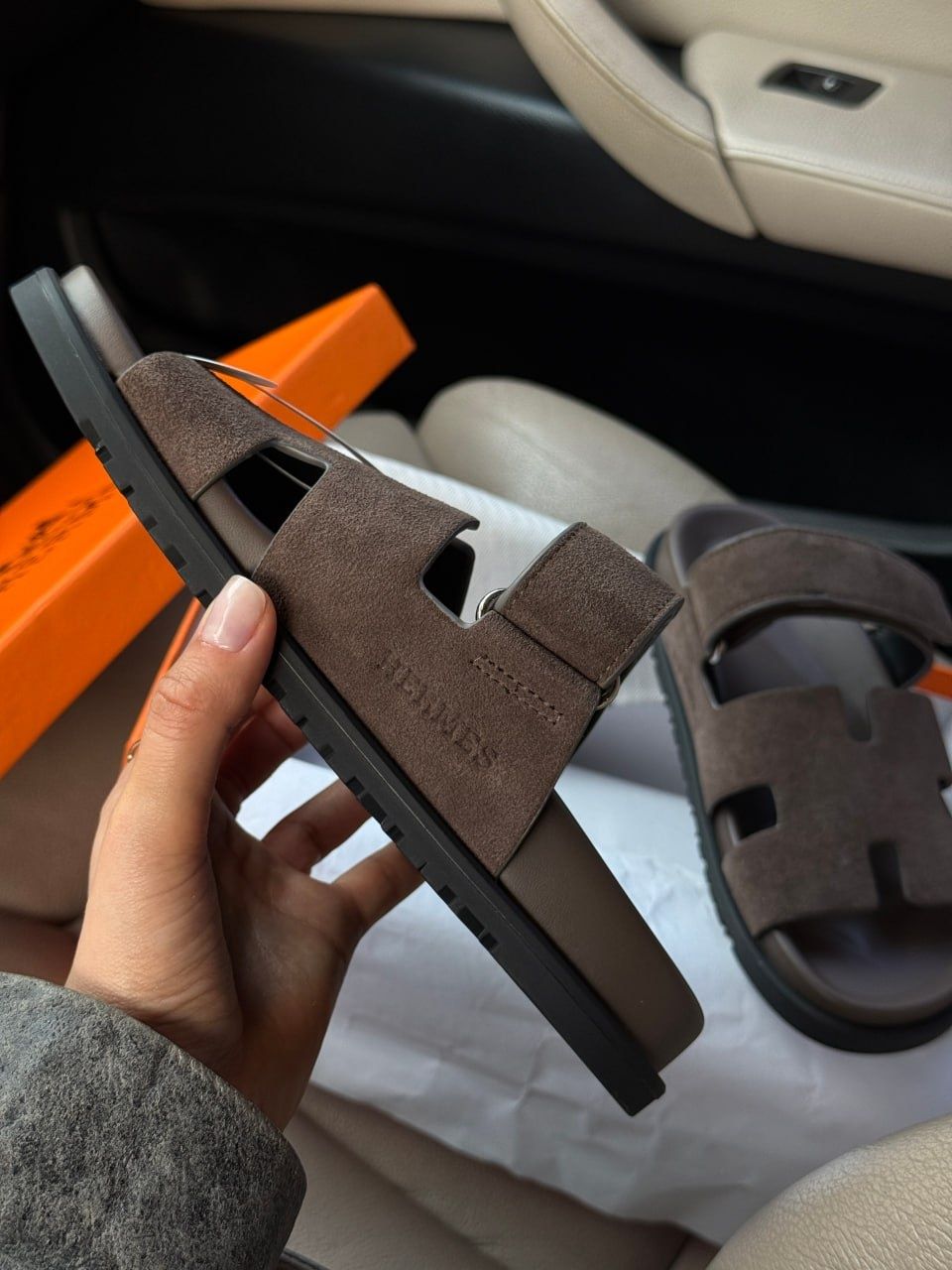 Hermes Chypre Apricot Sandals