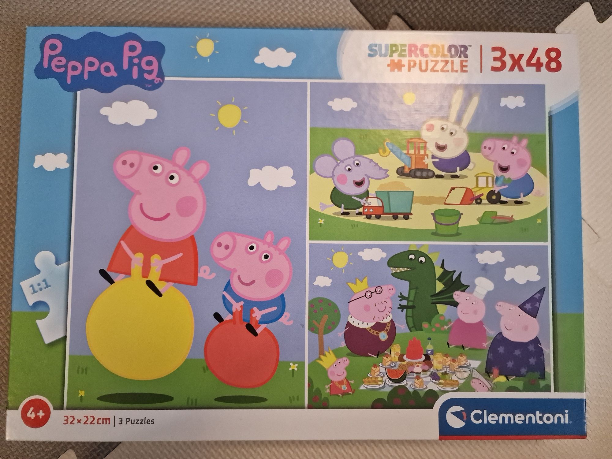 Puzzle Peppa Pig 3 ukladanki x48 sztuk Clementoni